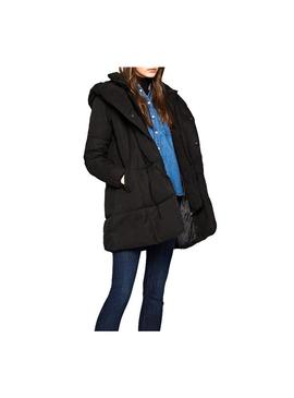 Casaco Pepe Jeans preto acolchoado para Mulher