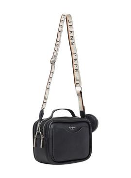 Bolsa Pepe Jeans Bassy Main preto para mulher.