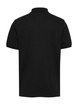 Polo Tommy Jeans Linear preto para homem