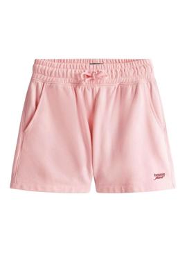 Shorts Tommy Jeans Script rosa para mulher