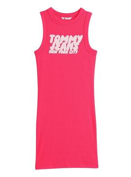 Vestido Tommy Jeans Bubble rosa para mulher