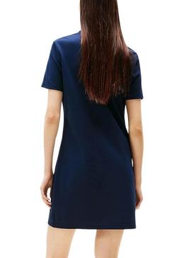 Vestido Tommy Jeans Pique Polo azul para mulher.