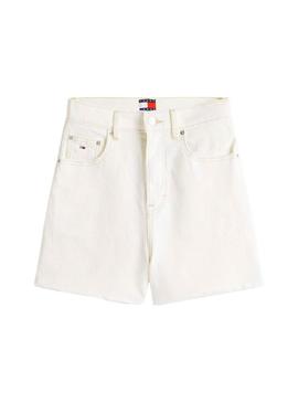 Bermudas Tommy Jeans Mom branco para mulher