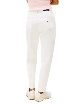 Calça de ganga Tommy Jeans Mom branca para mulher.