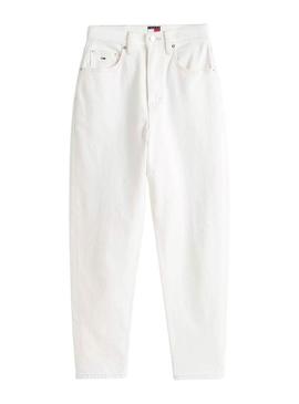 Calça de ganga Tommy Jeans Mom branca para mulher.