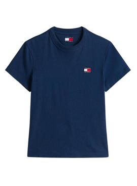 Camiseta Tommy Jeans Badge azul para mulher