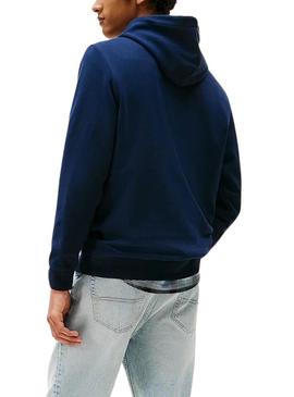 Blusa de moletom Tommy Jeans Chest Flag azul para homem