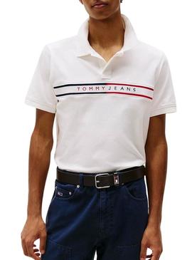 Camisa Tommy Jeans Chest Flag branca para homem