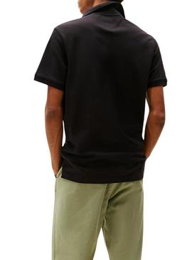 Polo Tommy Jeans Chest Flag preto para homem