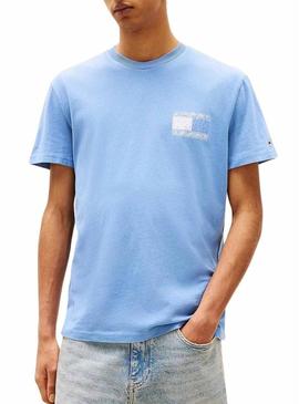 Camiseta oversize Tommy Jeans Paisley azul para homem.
