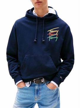 Agasalho Tommy Jeans Twisted azul para homem