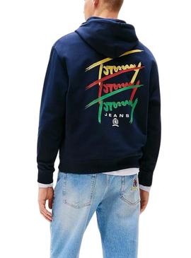 Agasalho Tommy Jeans Twisted azul para homem