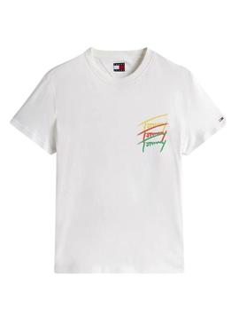 Camiseta Tommy Jeans Twisted branca para homem.