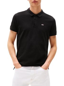 Camisa Polo Tommy Jeans Slim preta para homem