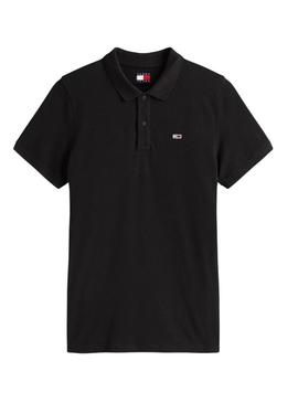 Camisa Polo Tommy Jeans Slim preta para homem