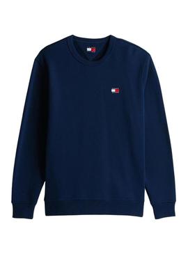 Blusa de moletom Tommy Jeans Badge azul marinho para homem