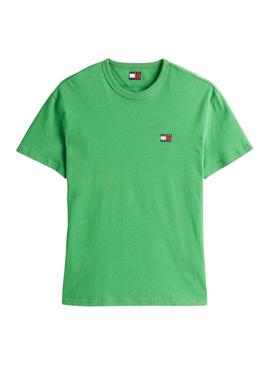 Camiseta Tommy Jeans Badge verde para homem
