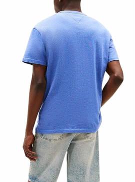Camiseta Tommy Jeans Badge azul para homem
