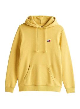 Moletom Tommy Jeans Badge amarelo para homem.