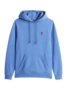 Moletom Tommy Jeans Badge Hoodie azul para homem.