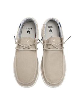 Sapatos Walkin Pitas Nias bege para homem.