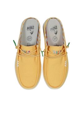 Tamancos Walkin Pitas Caparica amarelo para mulher