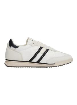 Sapatilhas Tommy Jeans Retro branco e preto para homem.