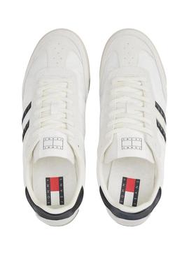 Sapatilhas Tommy Jeans Retro branco e preto para homem.