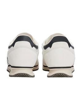 Sapatilhas Tommy Jeans Retro branco e preto para homem.