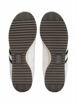 Sapatilhas Tommy Jeans Retro branco e preto para homem.