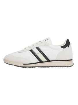 Sapatilhas Tommy Jeans Retro branco e preto para homem.