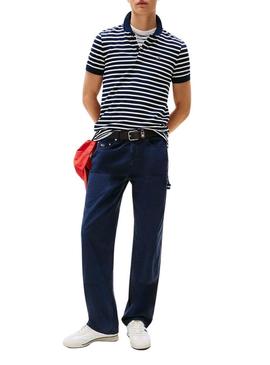 Sapatilhas Tommy Jeans Retro branco e preto para homem.