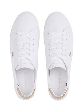 Tênis Tommy Hilfiger Vulc branco para mulher.