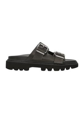 Sandálias Tommy Jeans Double Strap preto para mulher.