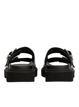 Sandálias Tommy Jeans Double Strap preto para mulher.
