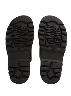 Sandálias Tommy Jeans Double Strap preto para mulher.