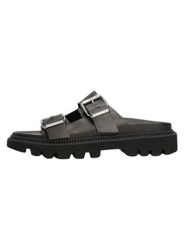 Sandálias Tommy Jeans Double Strap preto para mulher.