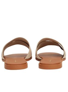 Sandálias Tommy Hilfiger Webbing bege para mulheres