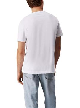 Camisa Calvin Klein Jeans Shadow logo branco para homem.
