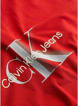 Camiseta Calvin Klein Jeans Monologo vermelho para homem