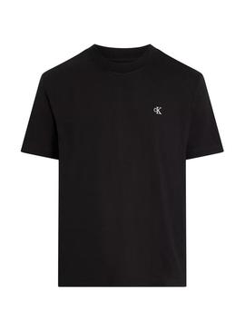 Camiseta Calvin Klein Jeans Serif preta para homem.