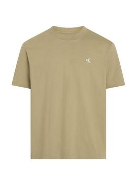Camiseta Calvin Klein Jeans Serif bege para homem