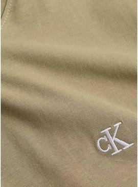 Camiseta Calvin Klein Jeans Serif bege para homem