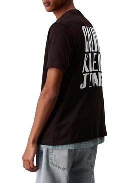 Camiseta Calvin Klein Jeans Pintado preto para homem