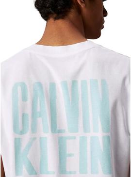 Camiseta Calvin Klein Jeans Pintada branca para homem.
