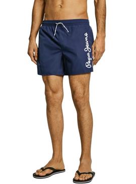 Calção de banho Pepe Jeans Logo azul marinho para homem.