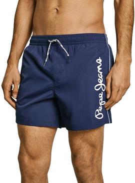 Calção de banho Pepe Jeans Logo azul marinho para homem.