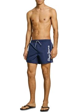 Calção de banho Pepe Jeans Logo azul marinho para homem.