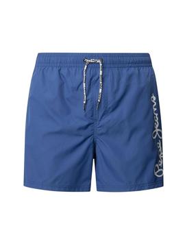 Roupa de banho Pepe Jeans azul com logo para homem.