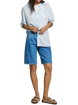 Bermudas Pepe Jeans de ganga para mulher.